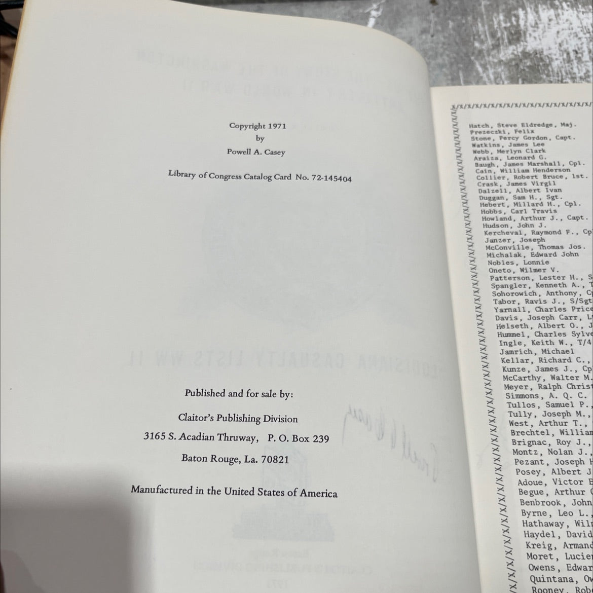 SIGNED try us: the story of the washington artillery in world war ii book, by powell a. casey, 1971 Hardcover image 3