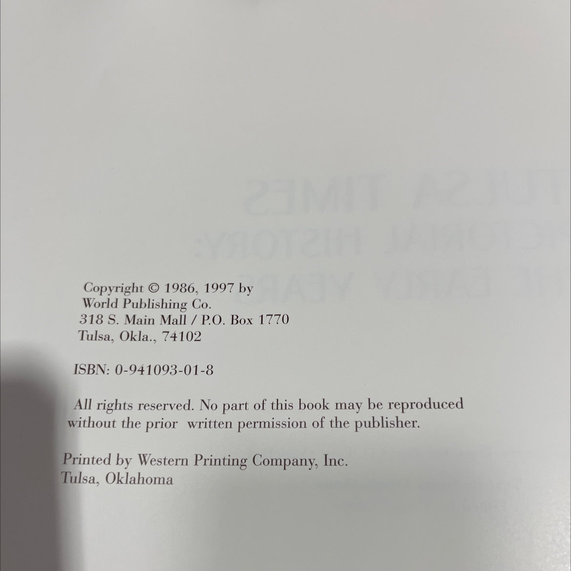 tulsa times a pictorial history: the early years book, by unknown, 1997 Hardcover image 3