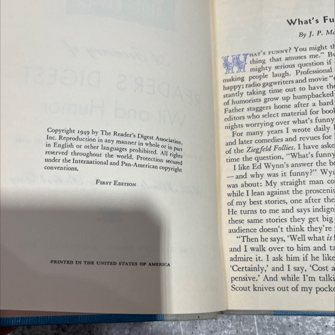 tun fare a treasury of reader's digest wit and humor book, by unknown, 1949 Hardcover image 3