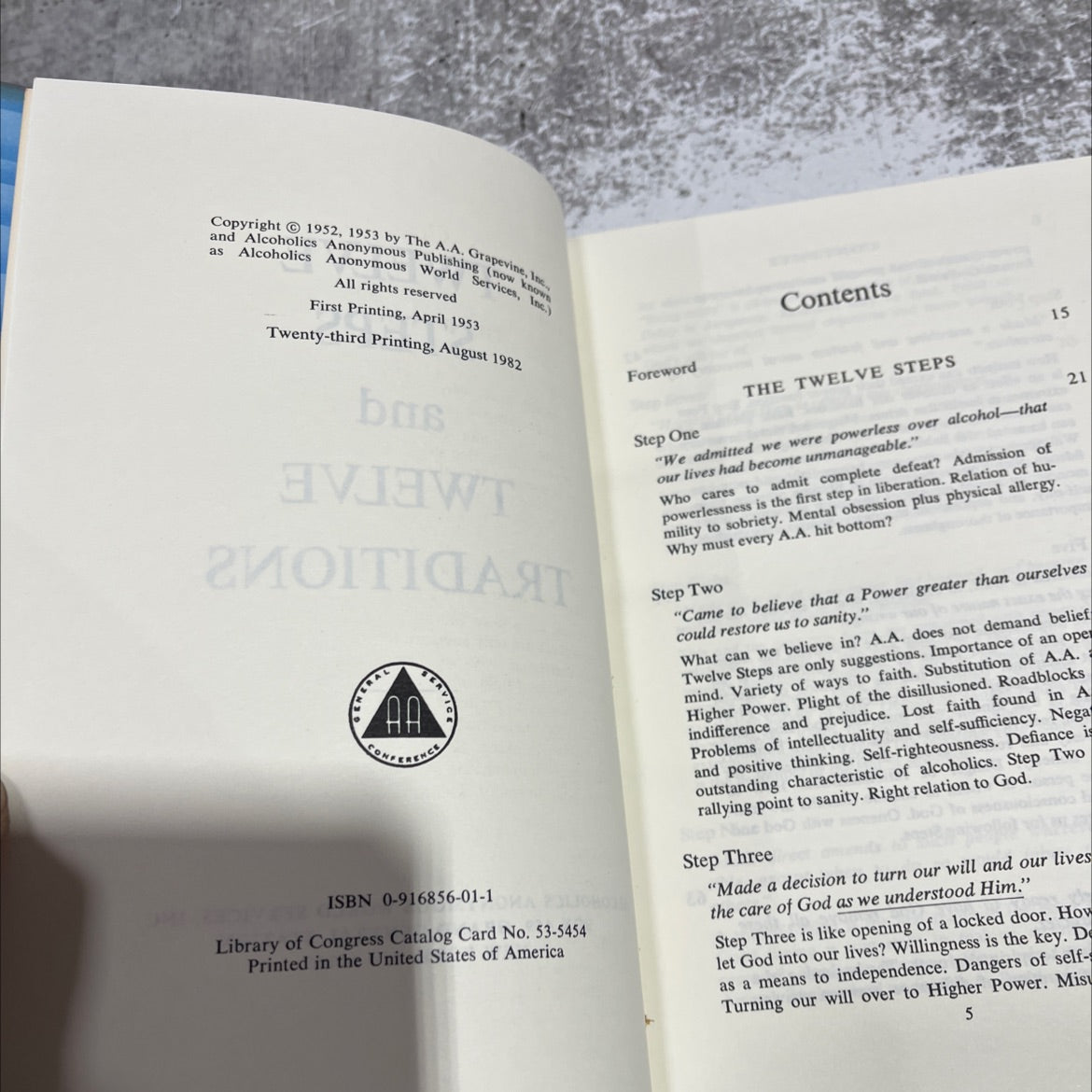twelve steps and twelve traditions book, by Alcoholics Anonymous, 1982 Hardcover image 3