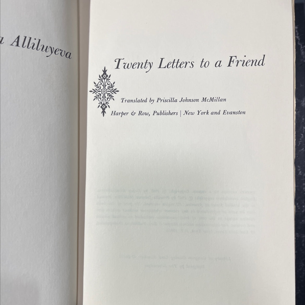twenty letters to a friend book, by alliluyeva, 1967 Hardcover image 2
