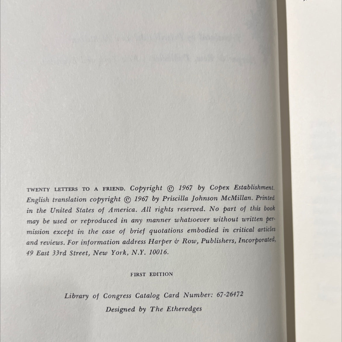 twenty letters to a friend book, by svetlana alliluyeva, 1967 Hardcover image 3