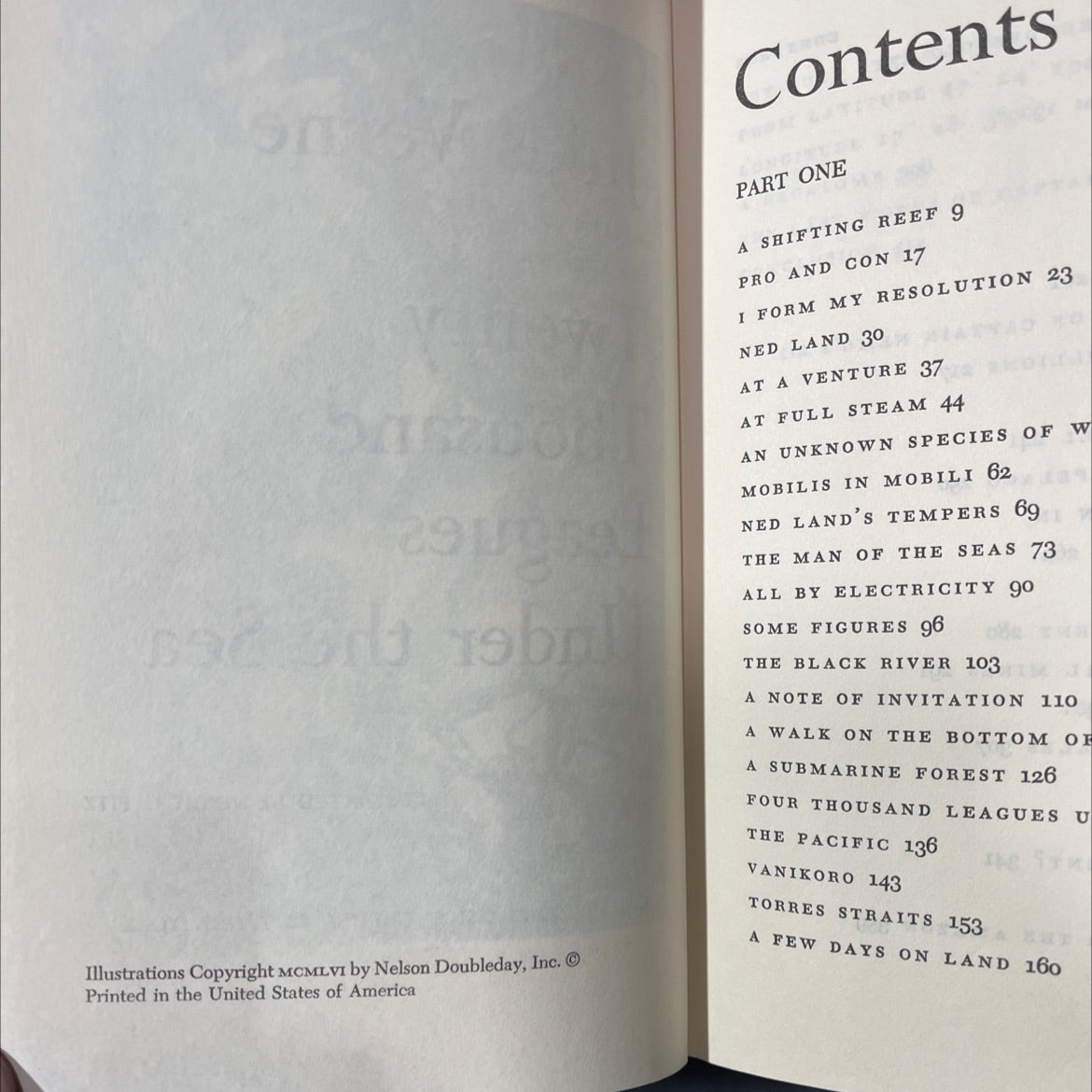 twenty thousand leagues under the sea book, by Jules Verne, 1956 Hardcover image 3