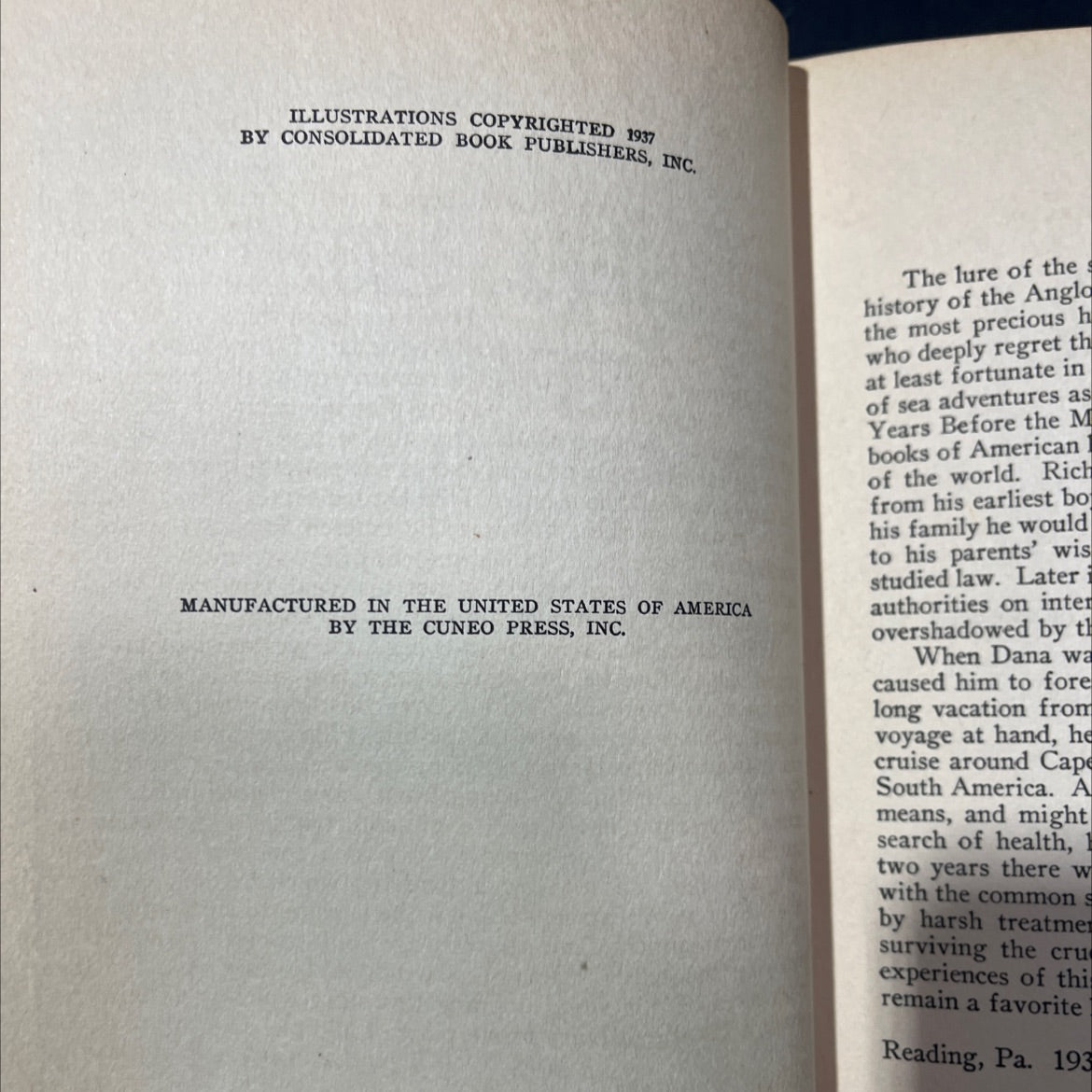 two years before the mast book, by richard henry dana, 1937 Hardcover image 3