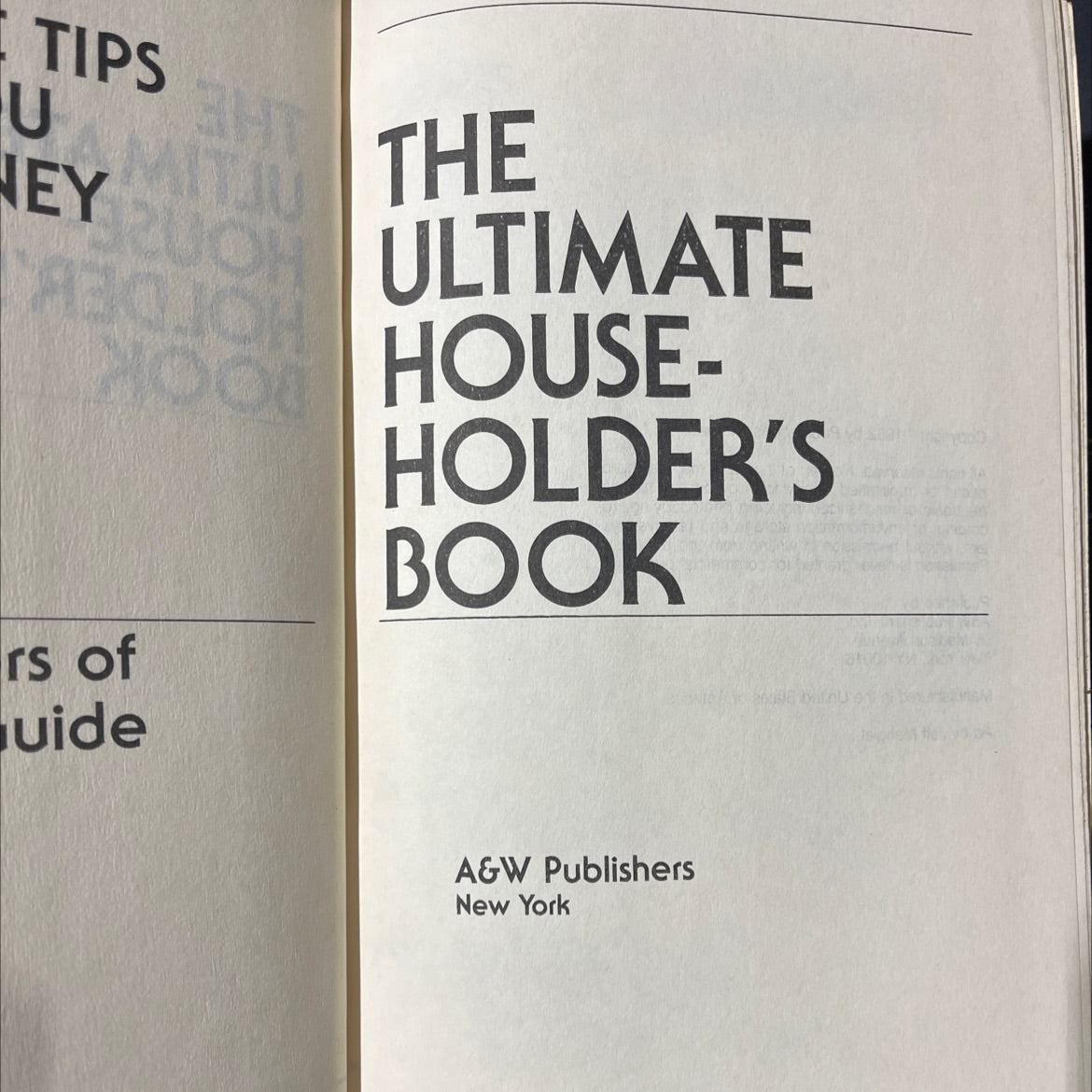 ultimate household tips guide book, by unknown, 1982 Hardcover image 2