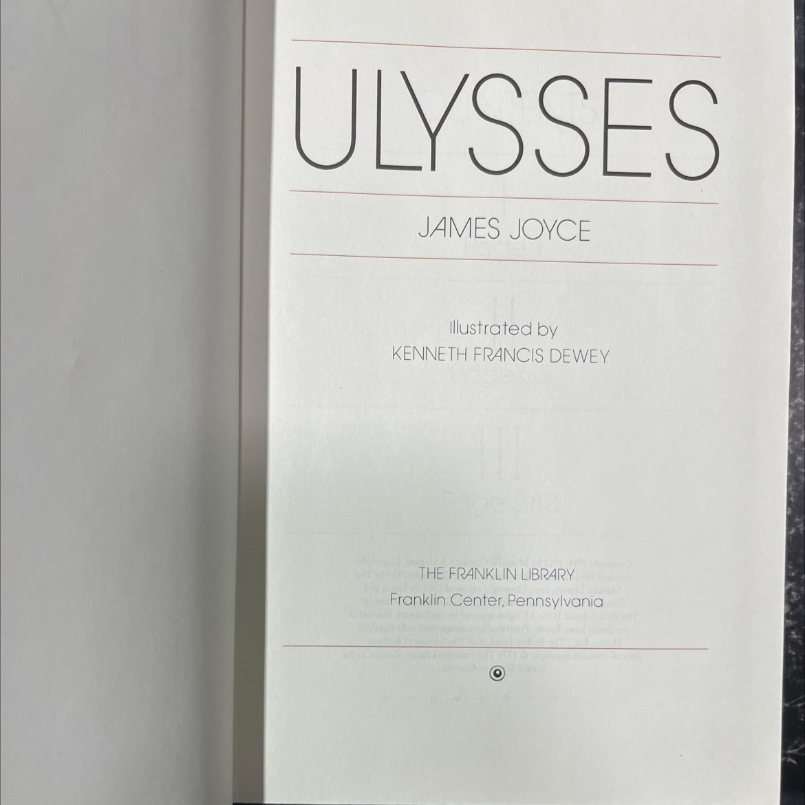 ulysses book, by james joyce, 1979 Leather image 2