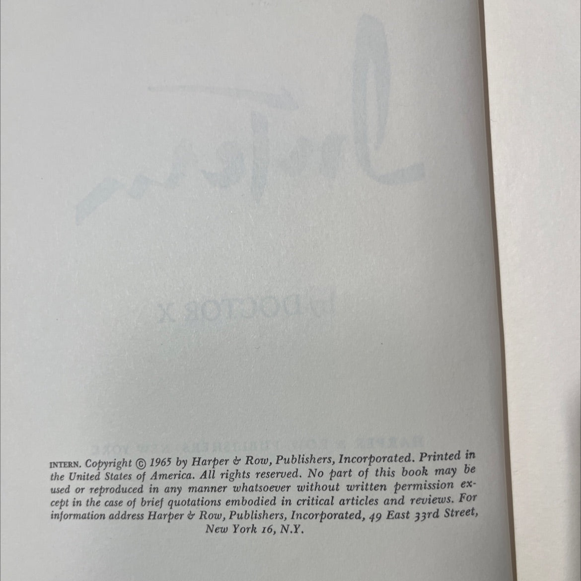 unchaag book, by doctor x, 1965 Hardcover image 3