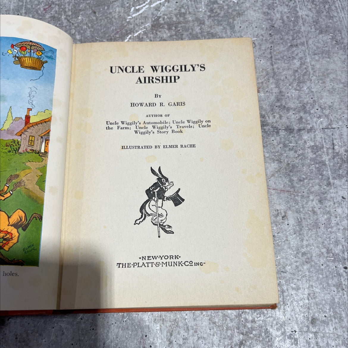 uncle wiggily's airship book, by howard r. garis, 1939 Hardcover image 2