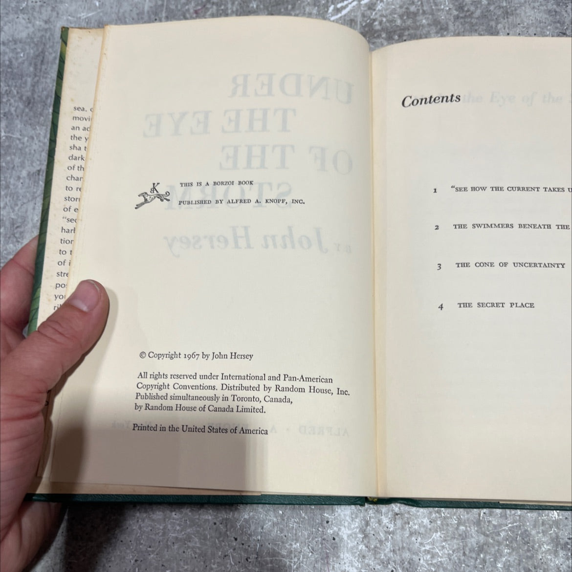 under the eye of the storm book, by John Hersey, 1970 Hardcover image 3