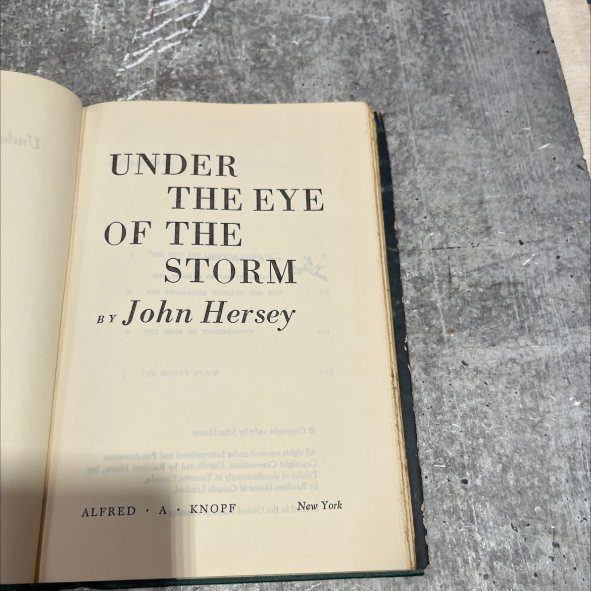 under the eye of the storm book, by John Hersey, 1970 Hardcover image 2