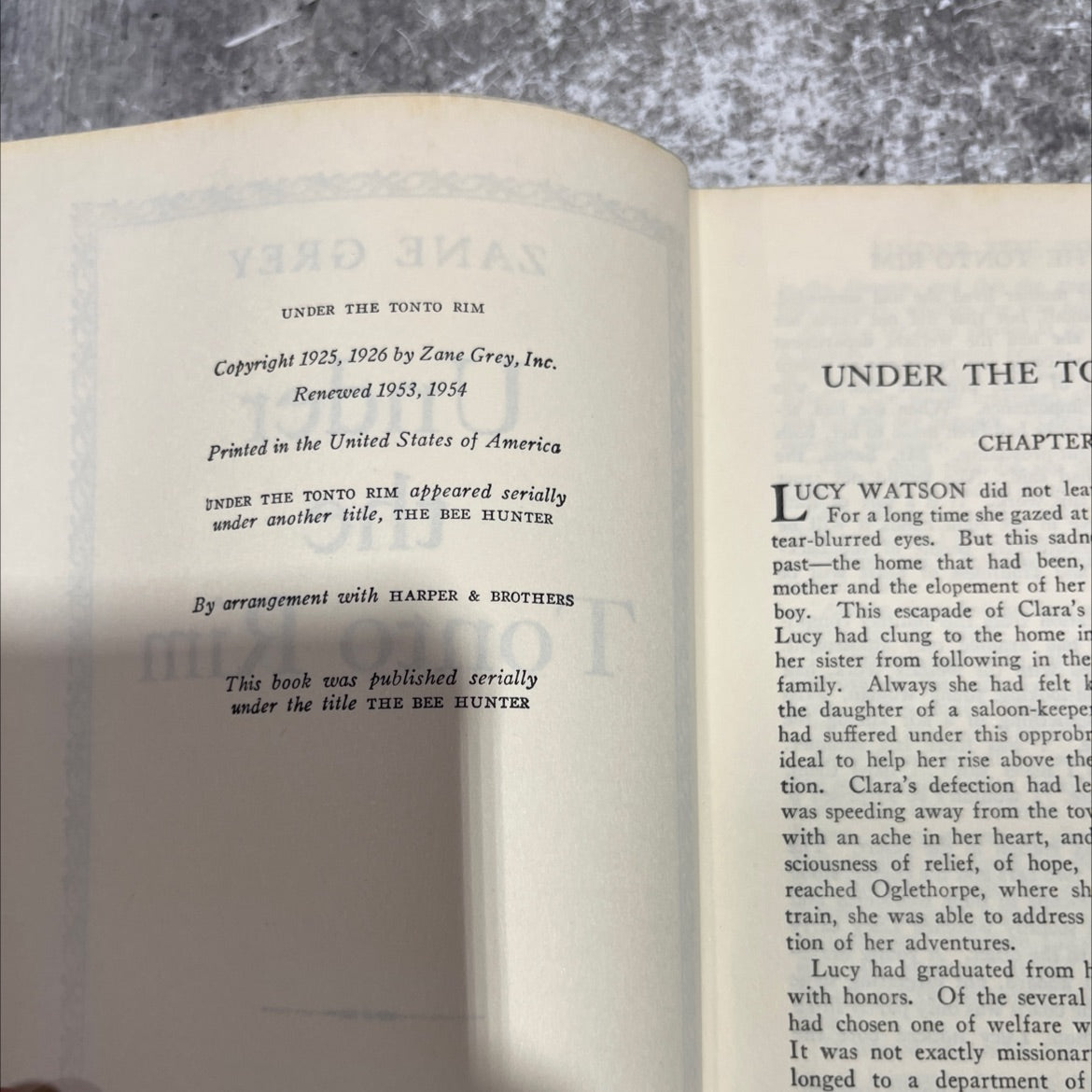under the tonto rim book, by zane grey, 1954 Hardcover image 3