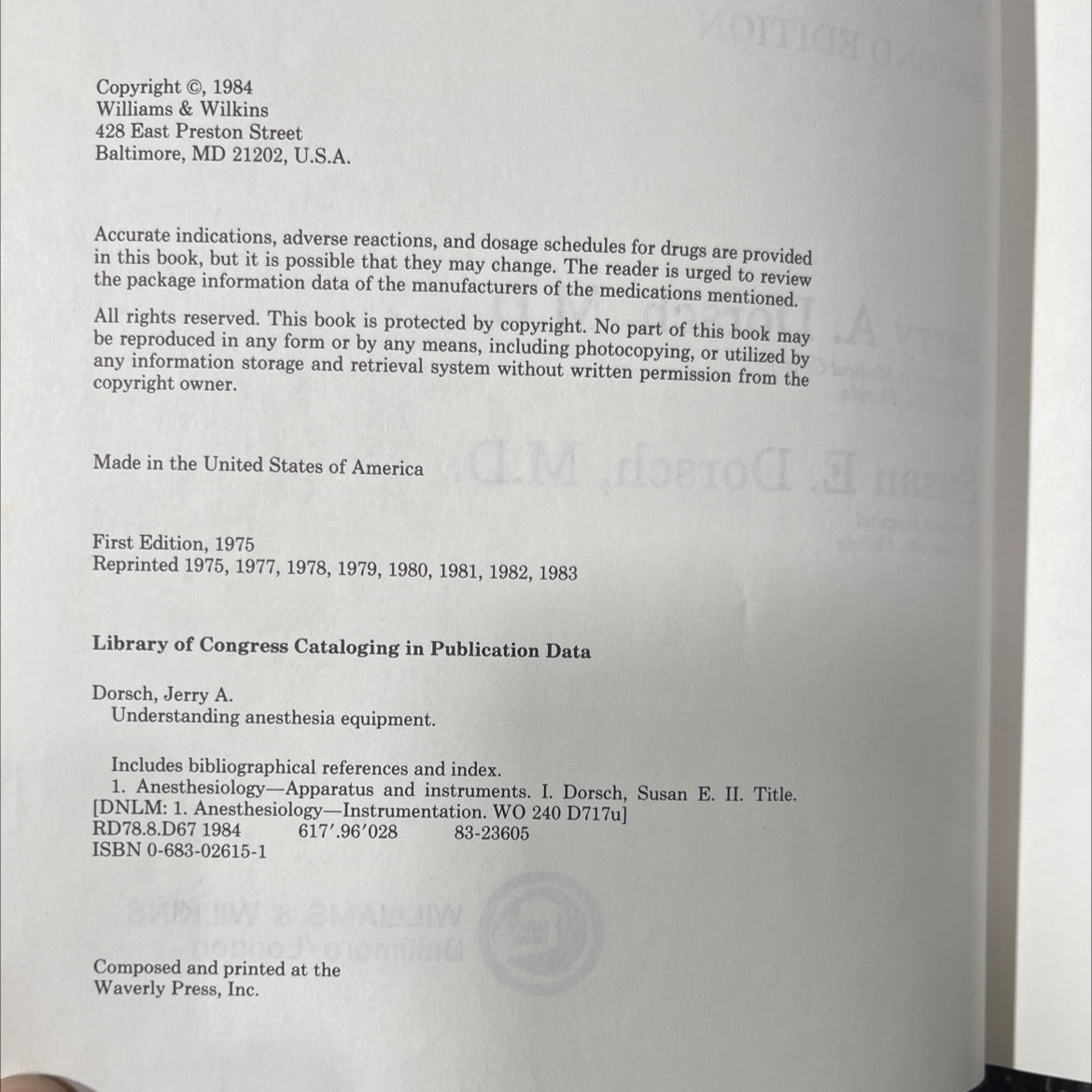 understanding anesthesia equipment construction, care and complications book, by jerry a. dorsch, m.d., susan e. image 3