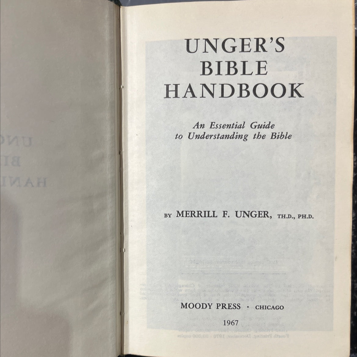 unger's bible handbook an essential guide to understanding the bible book, by merrill f. unger, th.d., ph.d., 1970 image 2