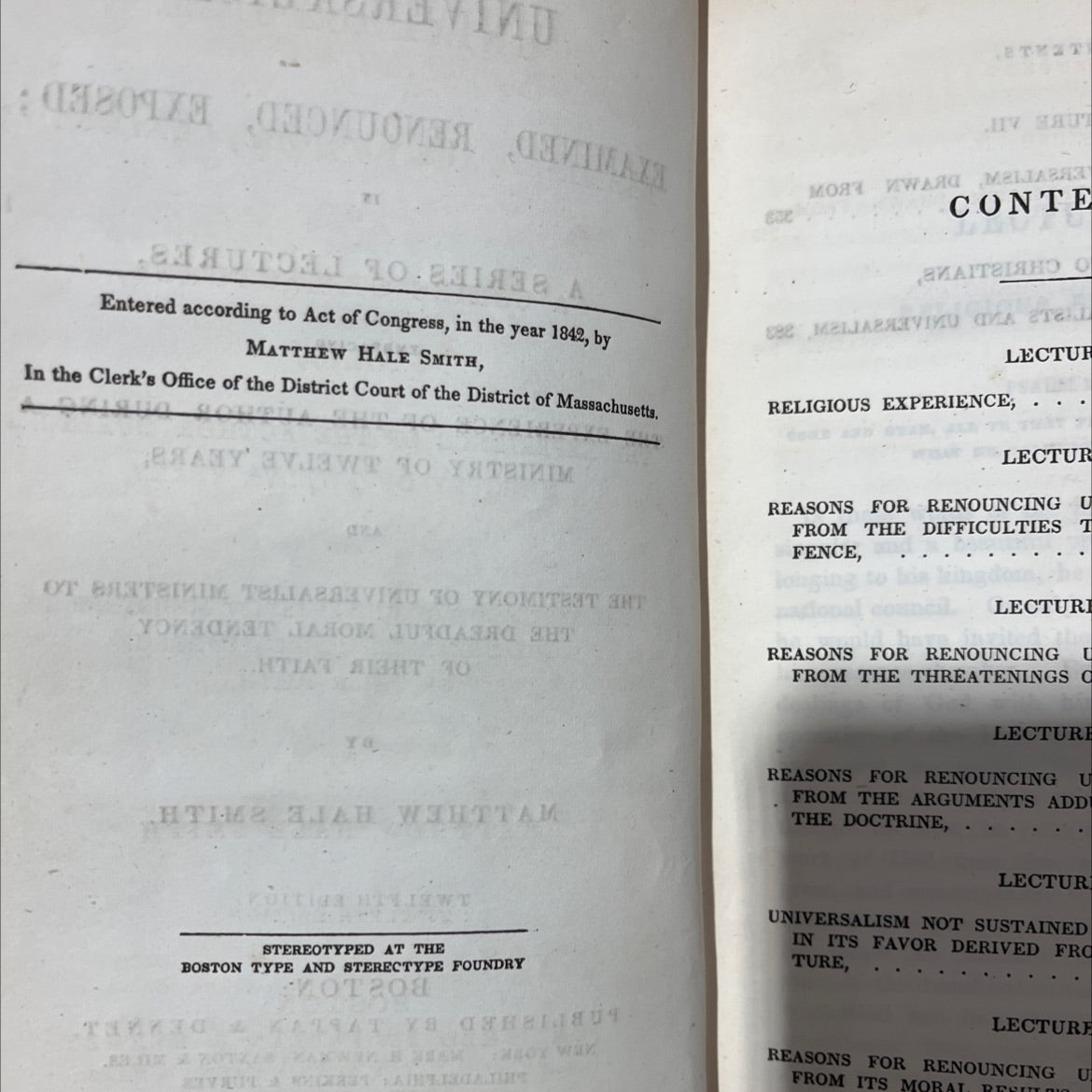 universalism examined, renounced, exposed; in a series of lectures book, by matthew hale smith, 1897 Hardcover, image 3