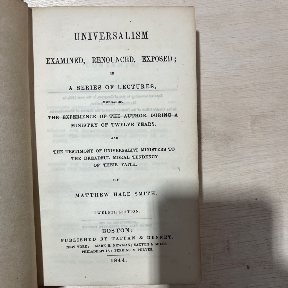 universalism examined, renounced, exposed; in a series of lectures book, by matthew hale smith, 1897 Hardcover, image 2