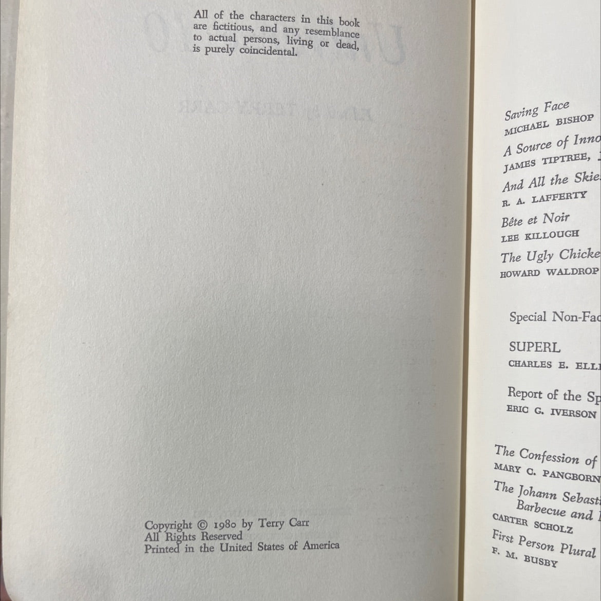 universe 10 book, by terry carr, 1980 Hardcover image 3