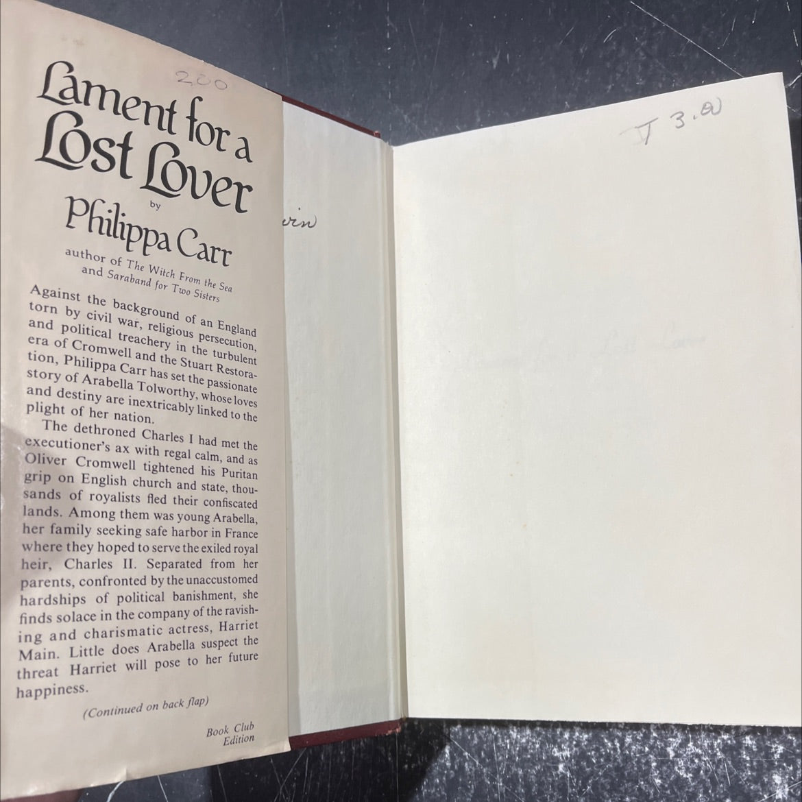 uno's lament for a lost lover book, by philippa carr, 1977 Hardcover image 4