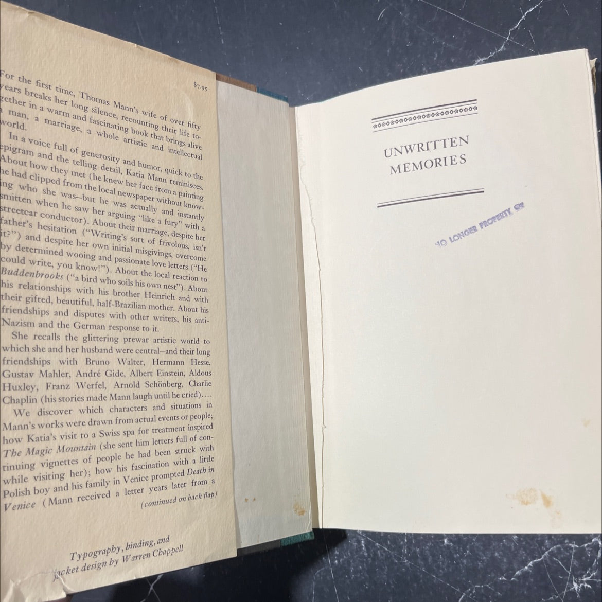 unwritten memories book, by katia mann, 1975 Hardcover image 4