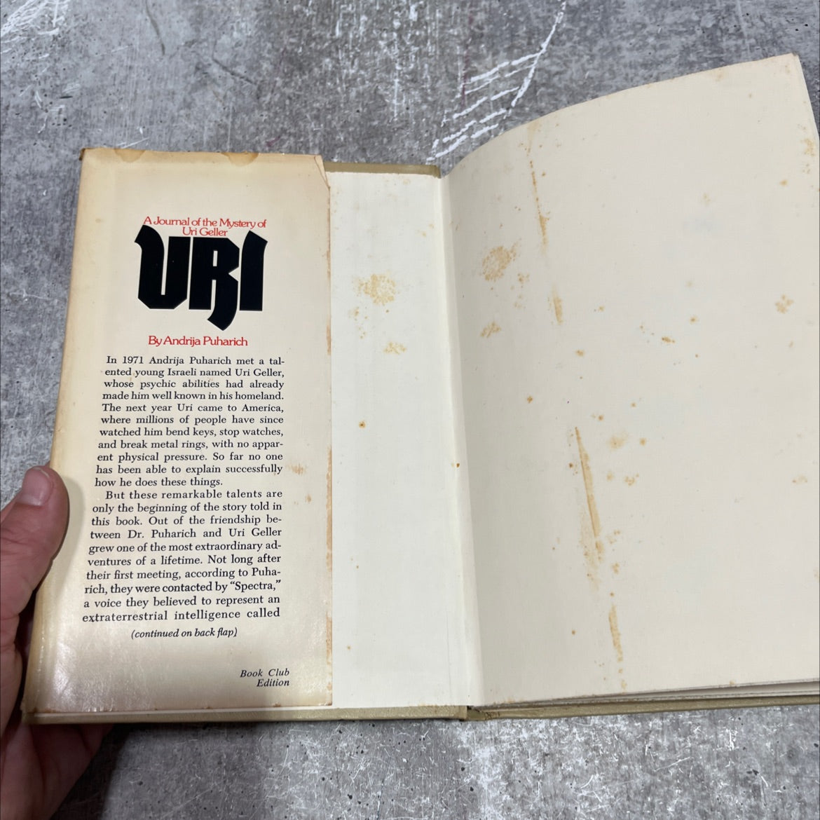 uri a journal of the mystery of uri geller book, by andrija puharich, 1974 Hardcover image 4