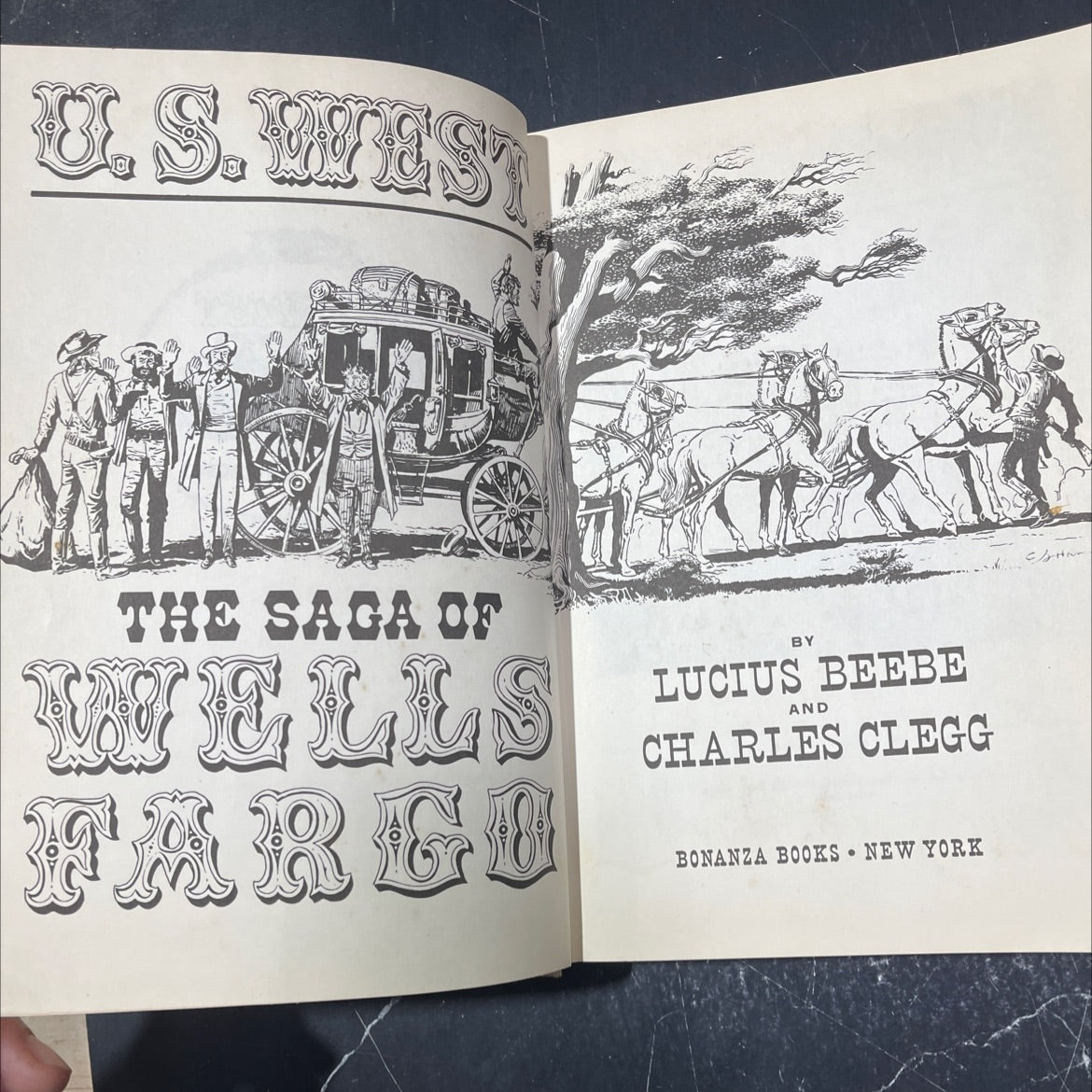 us.wes the saga of wells farge book, by lucius beebe and charles clegg, 1949 Hardcover image 2