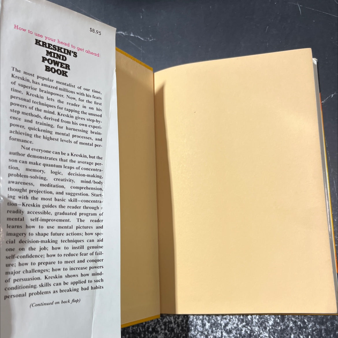 use your head to get ahead! with kreskin's mind power book book, by kreskin, 1977 Hardcover image 4