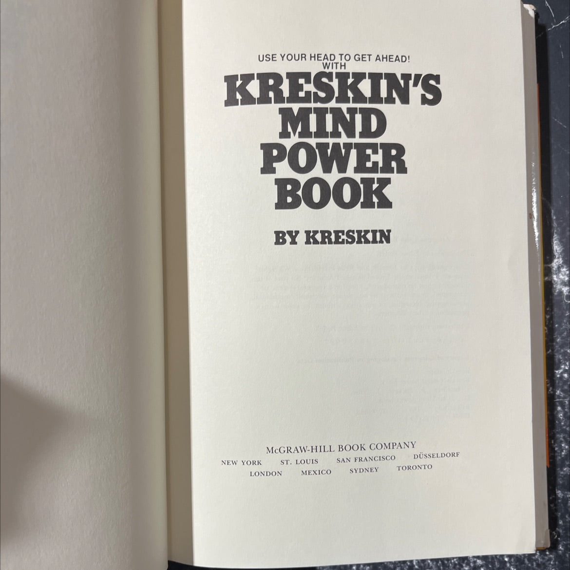 use your head to get ahead! with kreskin's mind power book book, by kreskin, 1977 Hardcover image 2