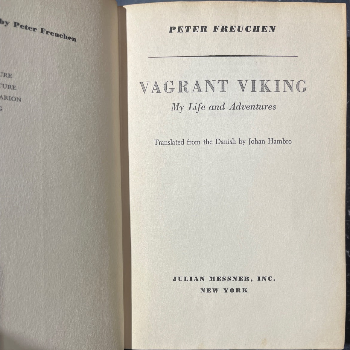 vagrant viking my life and adventures book, by Peter Freuchen, 1953 Hardcover image 2