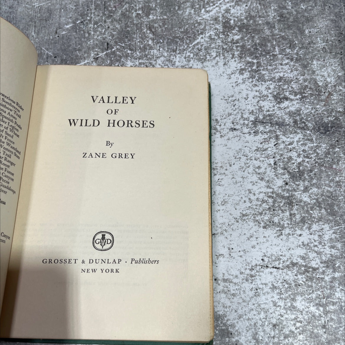valley of wild horses book, by zane grey, 1927 Hardcover image 2