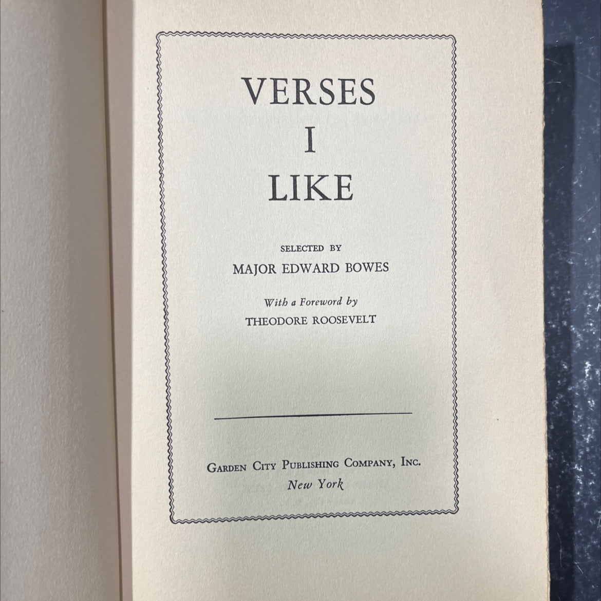 verses i like selected by major edward bowes book, by major edward bowes, 1937 Hardcover image 2