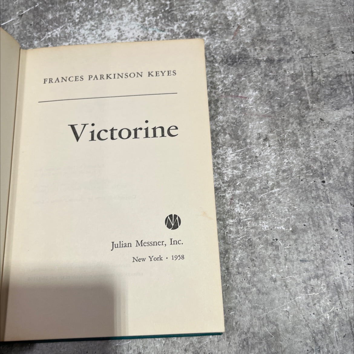 victorine book, by frances parkinson keyes, 1958 Hardcover image 2