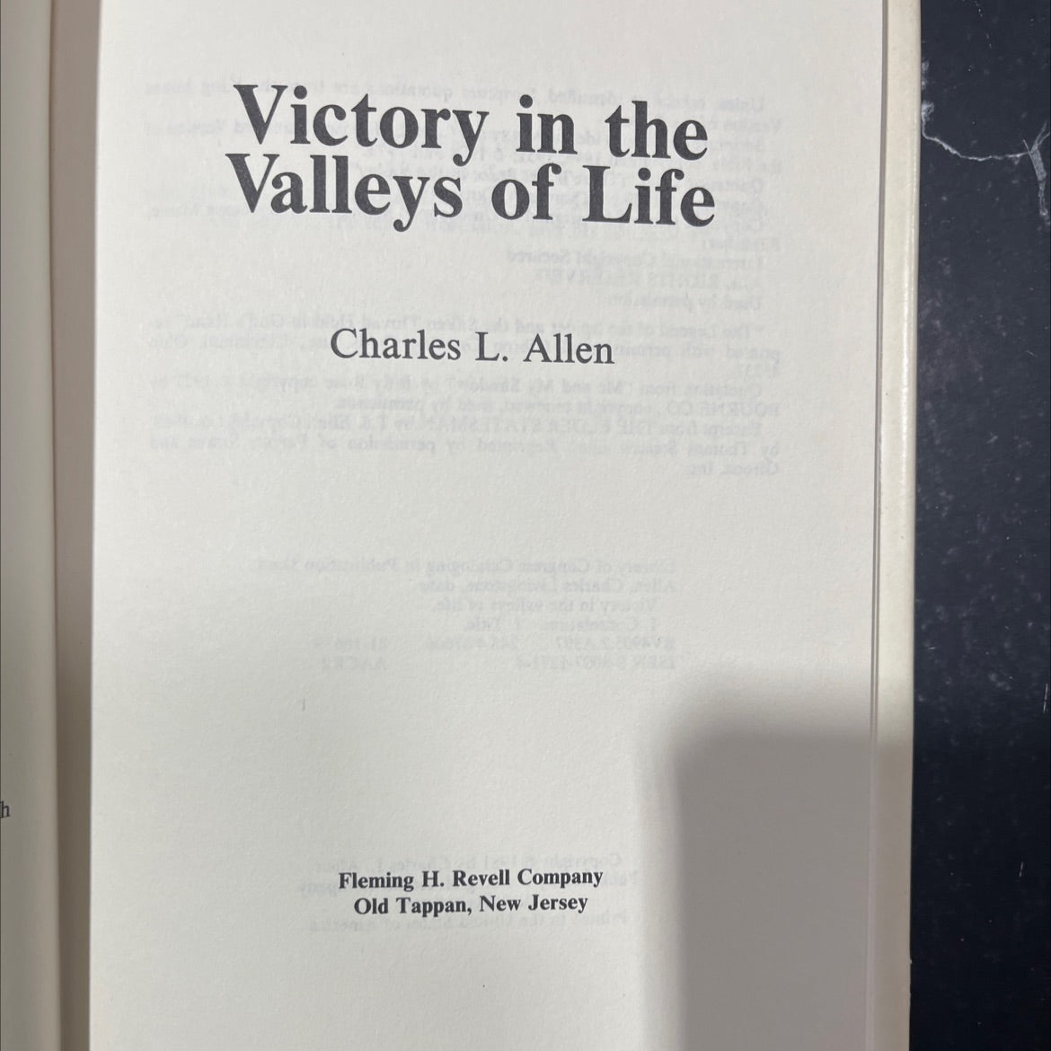 victory in the valleys of life book, by Charles L. Allen, 1981 Hardcover image 2