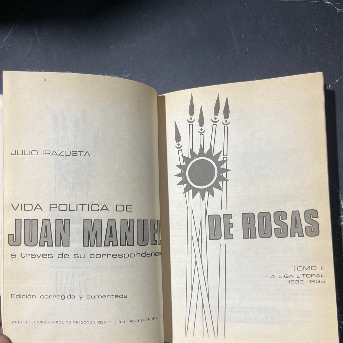 vida politica de juan manuel de rosas book, by julio irazusta, 1975 Hardcover image 2