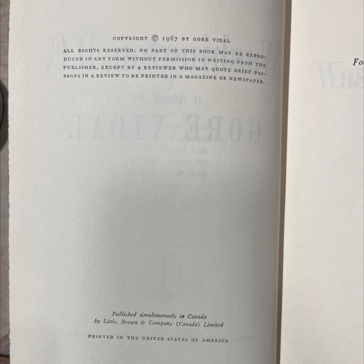 vidal od illar fort king red paris book, by gore vidal, 1967 Hardcover image 3