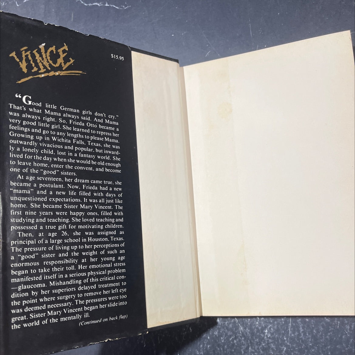 vince book, by mary vincent otto, 1984 Hardcover image 4