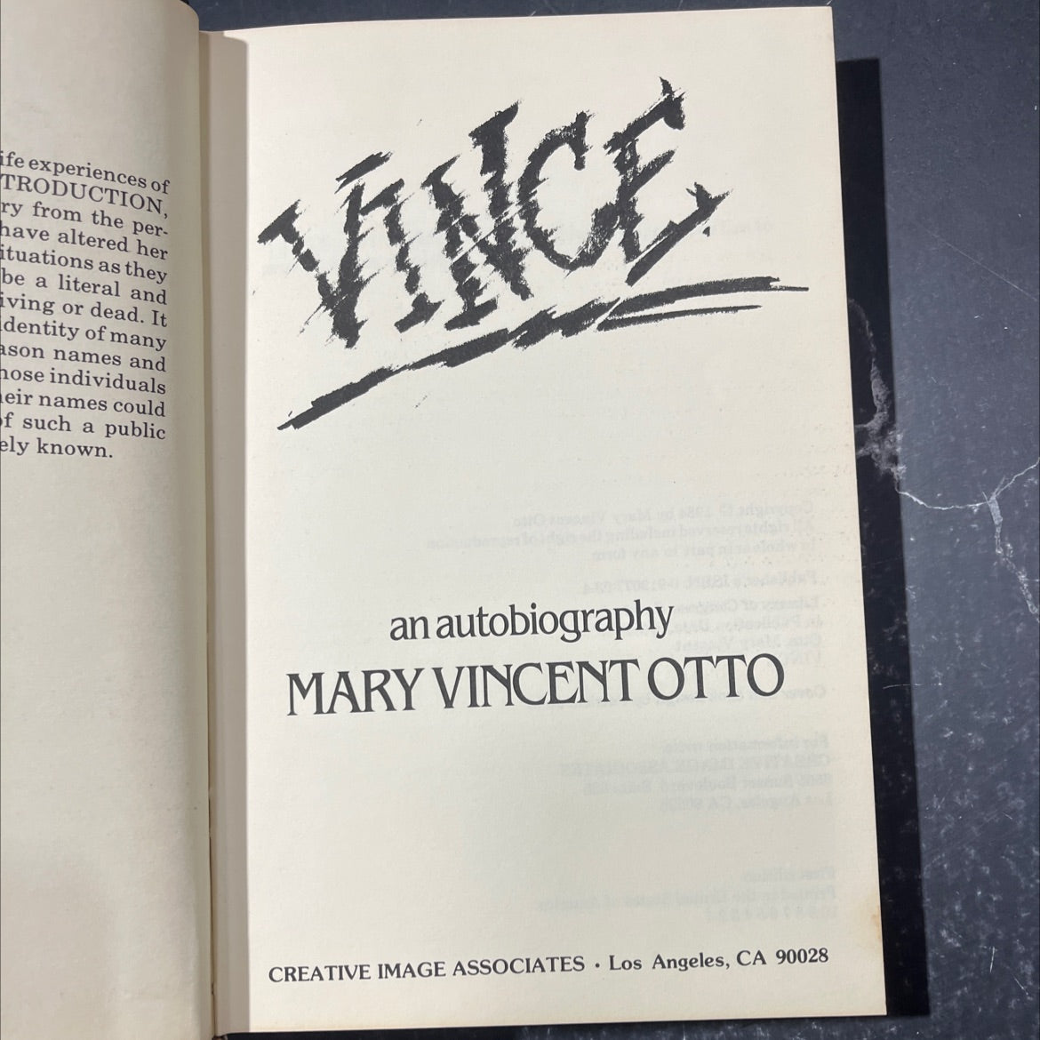 vince book, by mary vincent otto, 1984 Hardcover image 2
