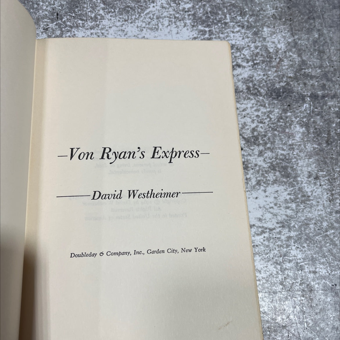 von ryan's express book, by David Westheimer, 1964 Hardcover image 2