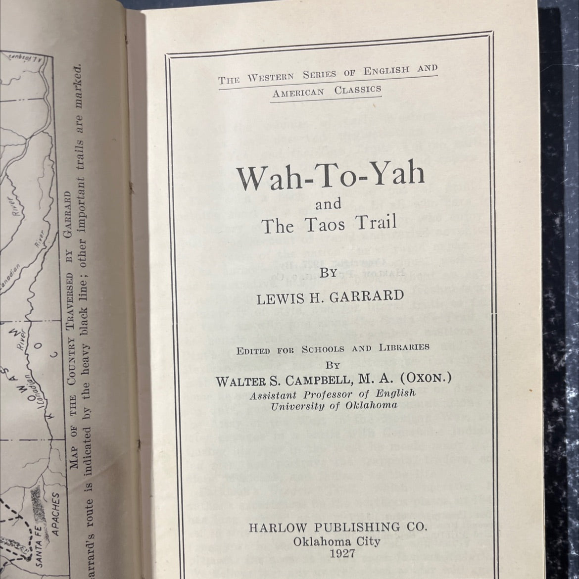 wah-to-yah and the taos trail book, by lewis h. garrard, 1927 Hardcover image 2