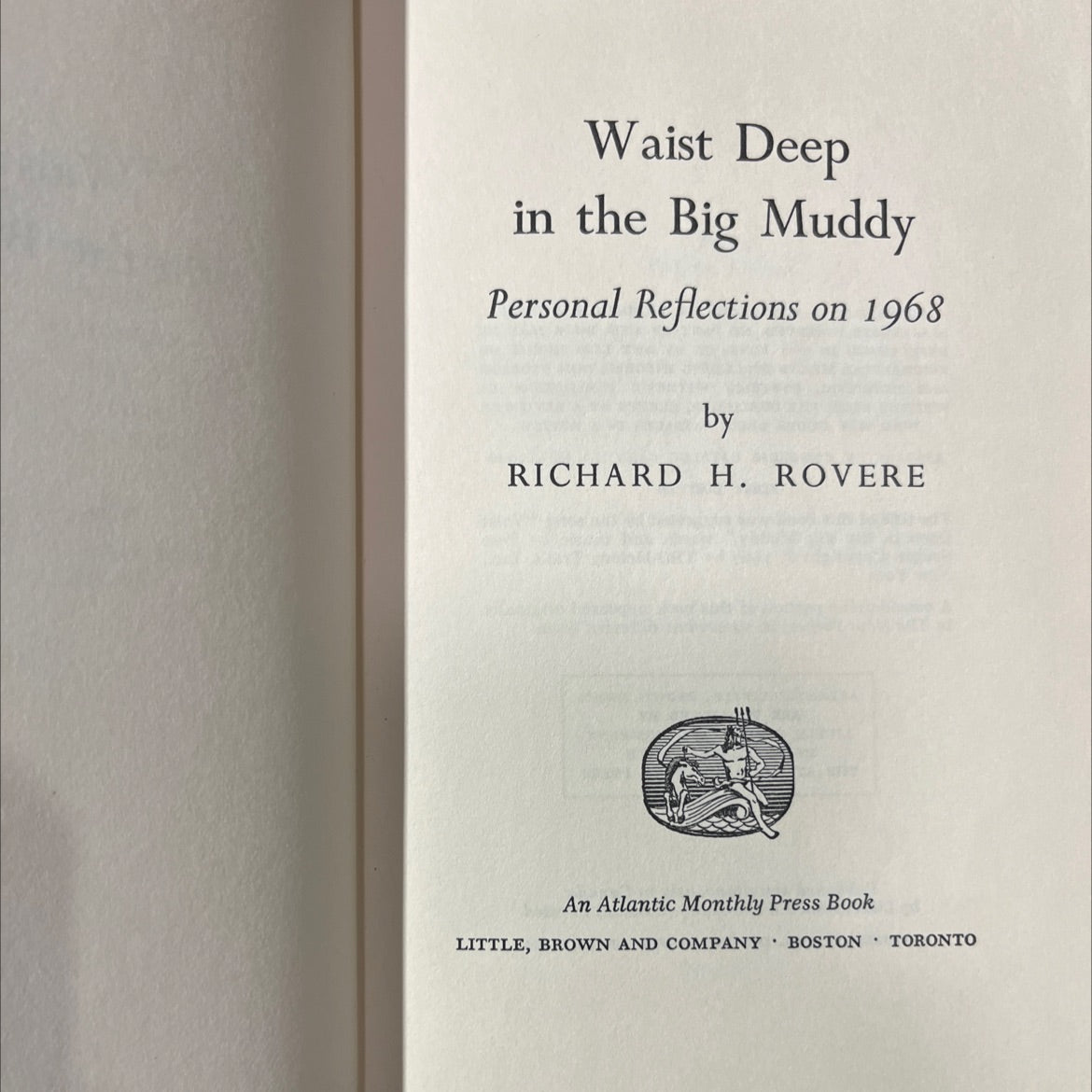 waist deep in the big muddy personal reflections on 1968 book, by richard h. rovere, 1968 Hardcover image 2