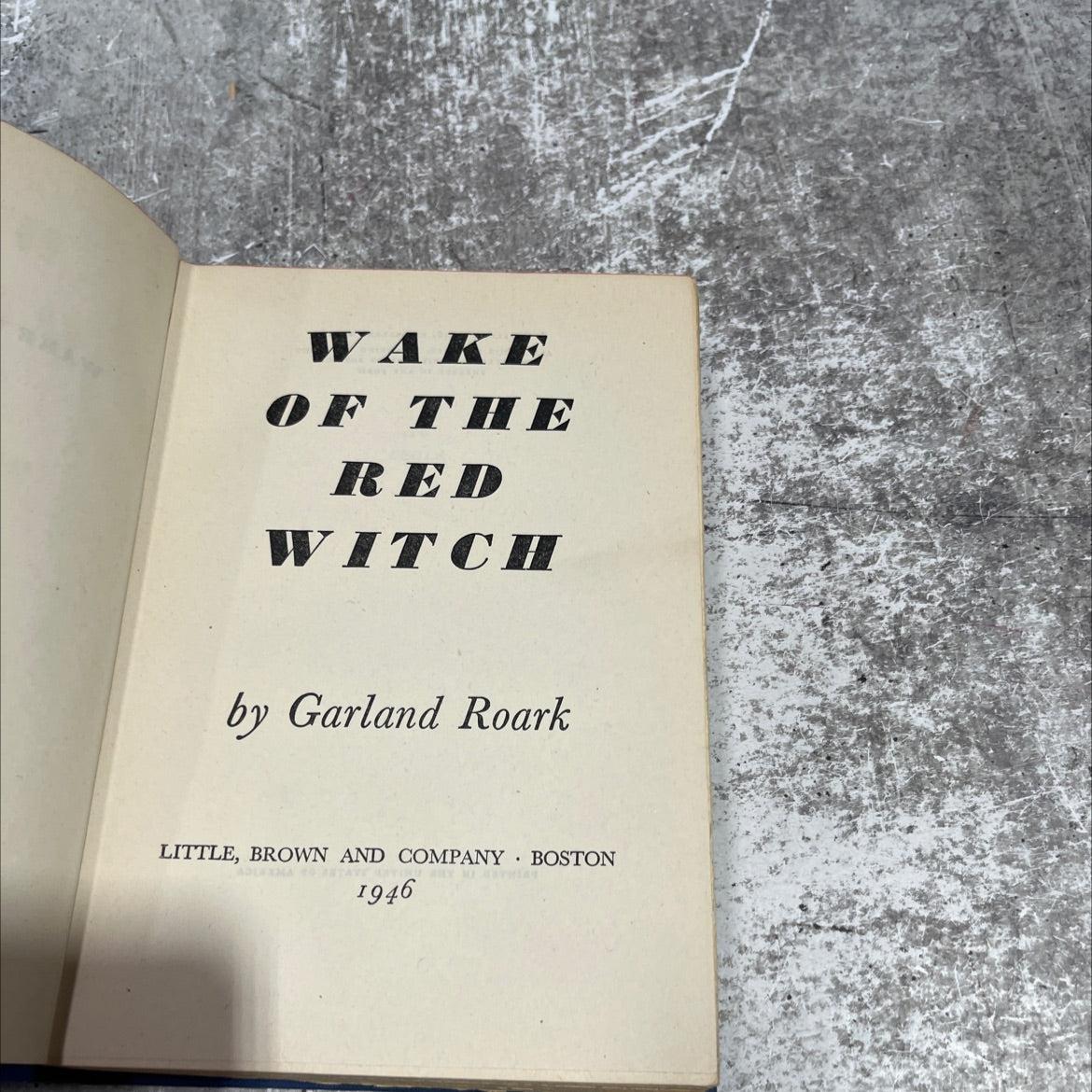wake of the red witch book, by garland roark, 1946 Hardcover image 2