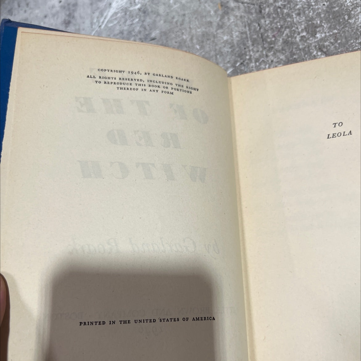 wake of the red witch book, by garland roark, 1946 Hardcover image 3