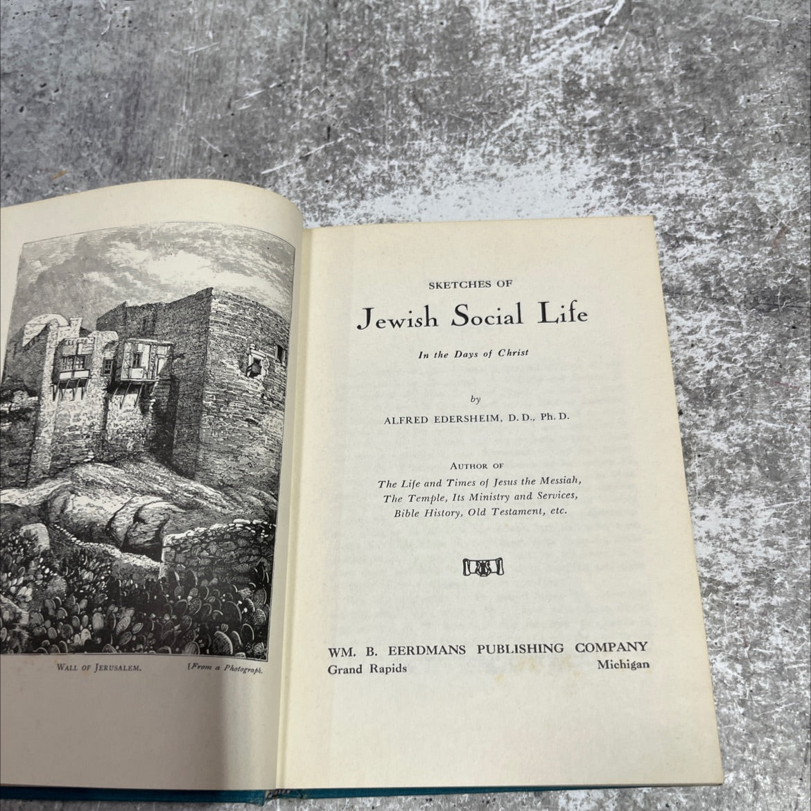 wall of jerusalem book, by alfred edersheim, 1967 Hardcover image 2