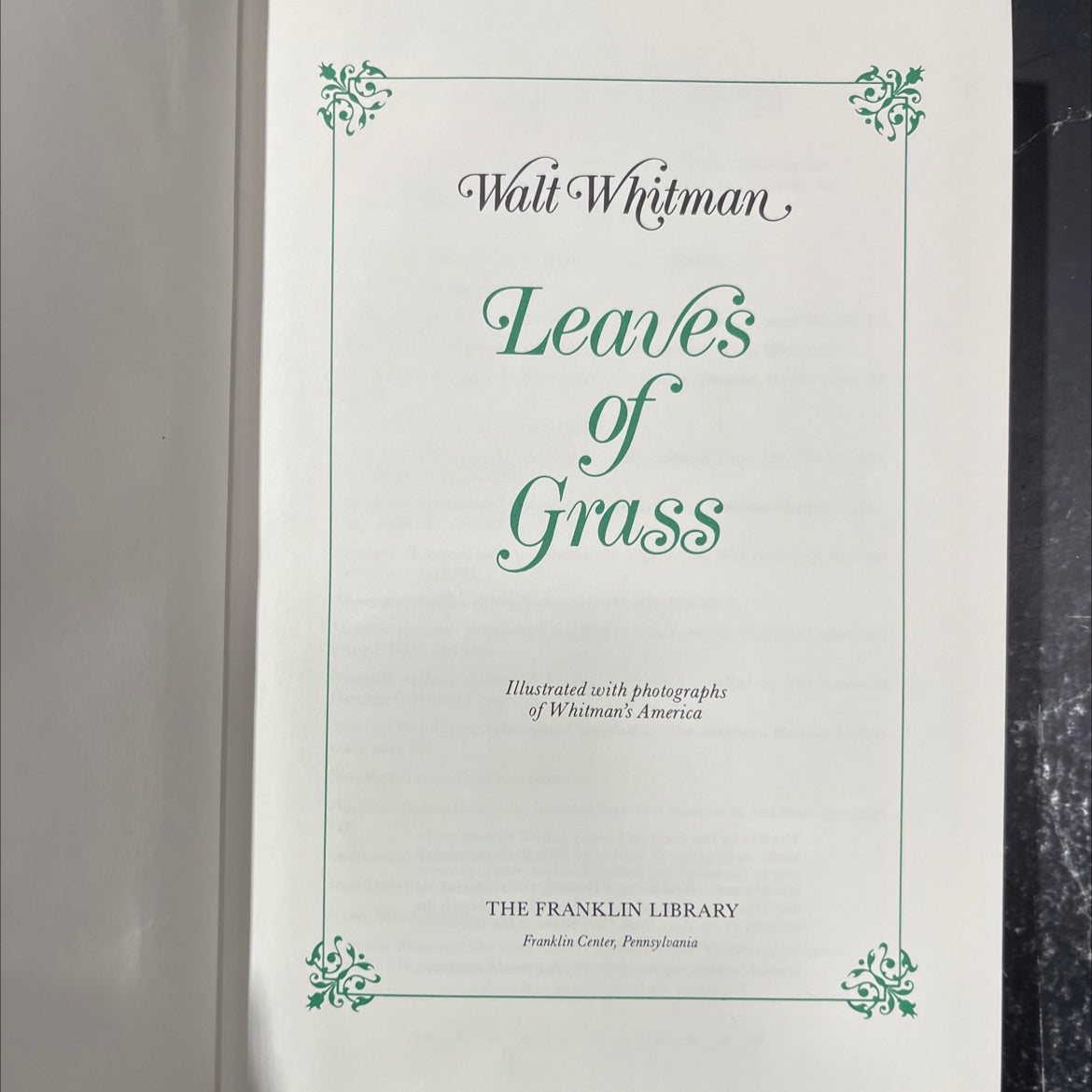 walt whitman leaves of grass illustrated with photographs of whitman's america book, by Walt Whitman, 1979 Leather image 2