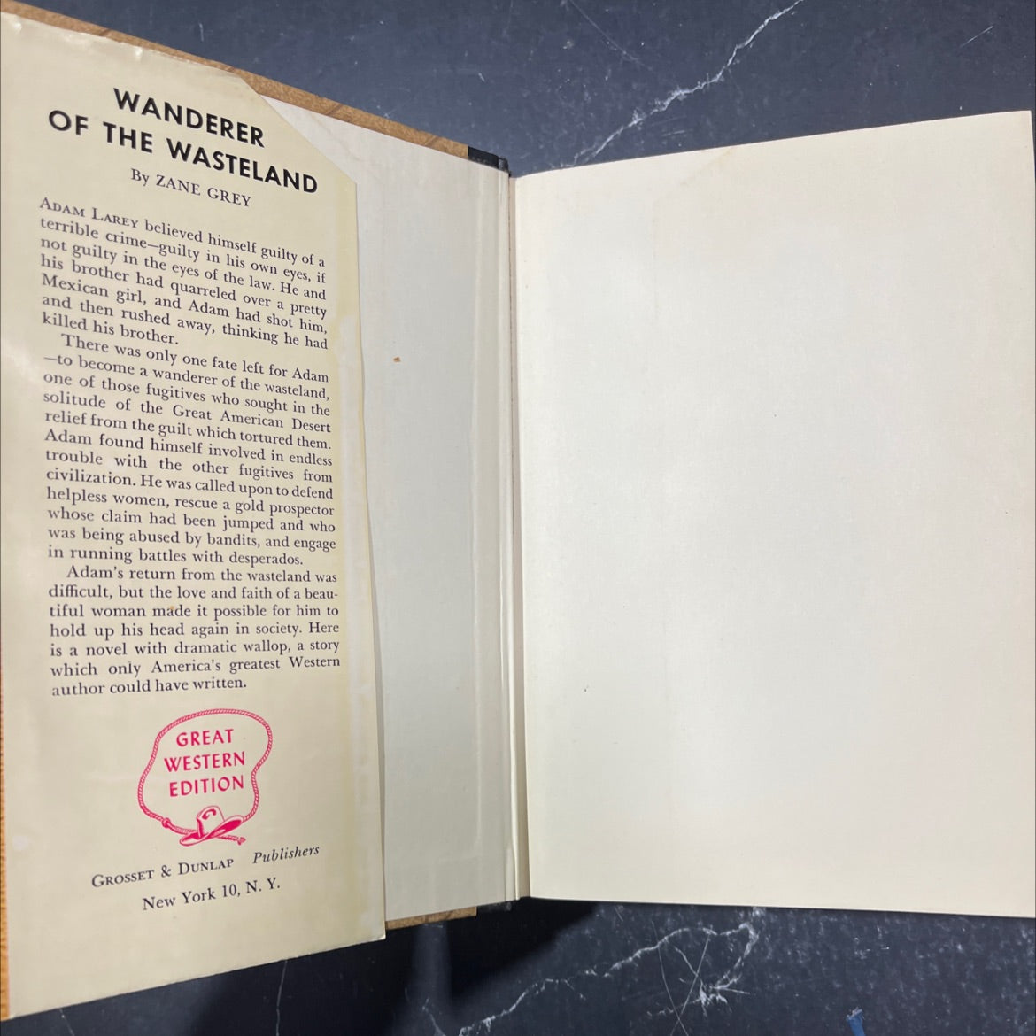 wanderer of the wasteland book, by zane grey, 1951 Hardcover image 4