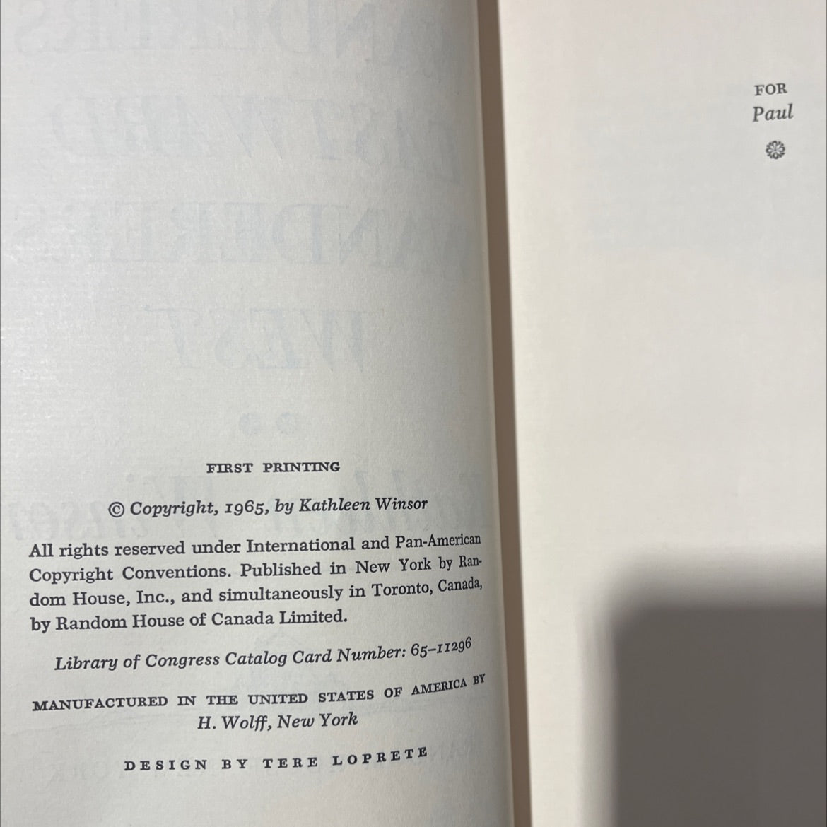 wanderers eastward, wanderers west book, by Kathleen Winsor, 1965 Hardcover image 3