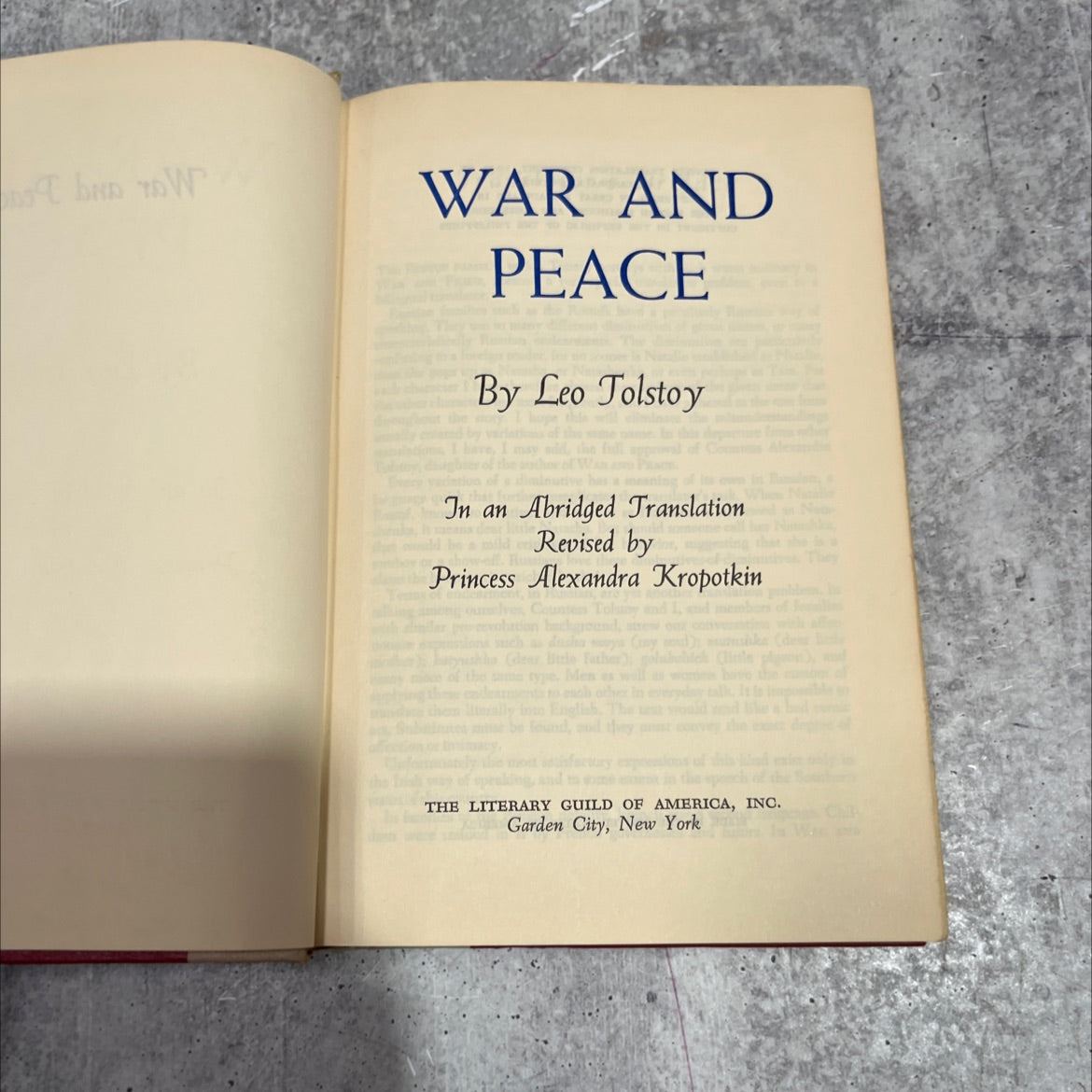 war and peace book, by leo tolstoy, 1949 Hardcover image 2