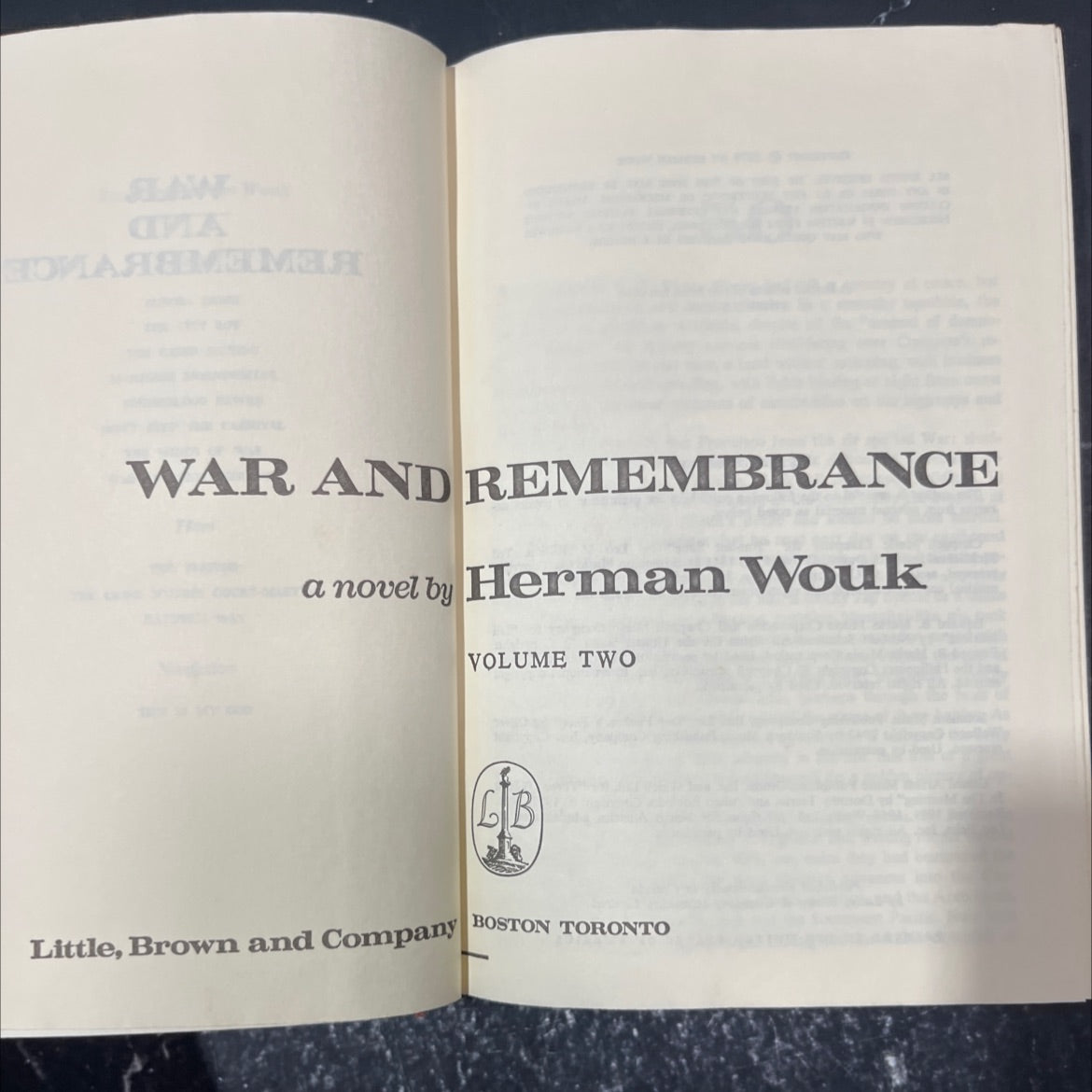 war and remembrance book, by herman wouk, 1978 Hardcover image 2