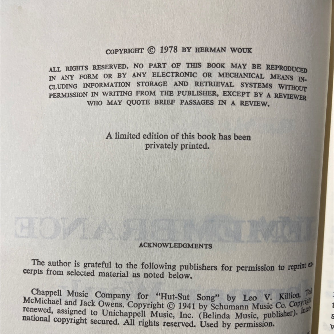 war and remembrance book, by herman wouk, 1978 Hardcover image 3