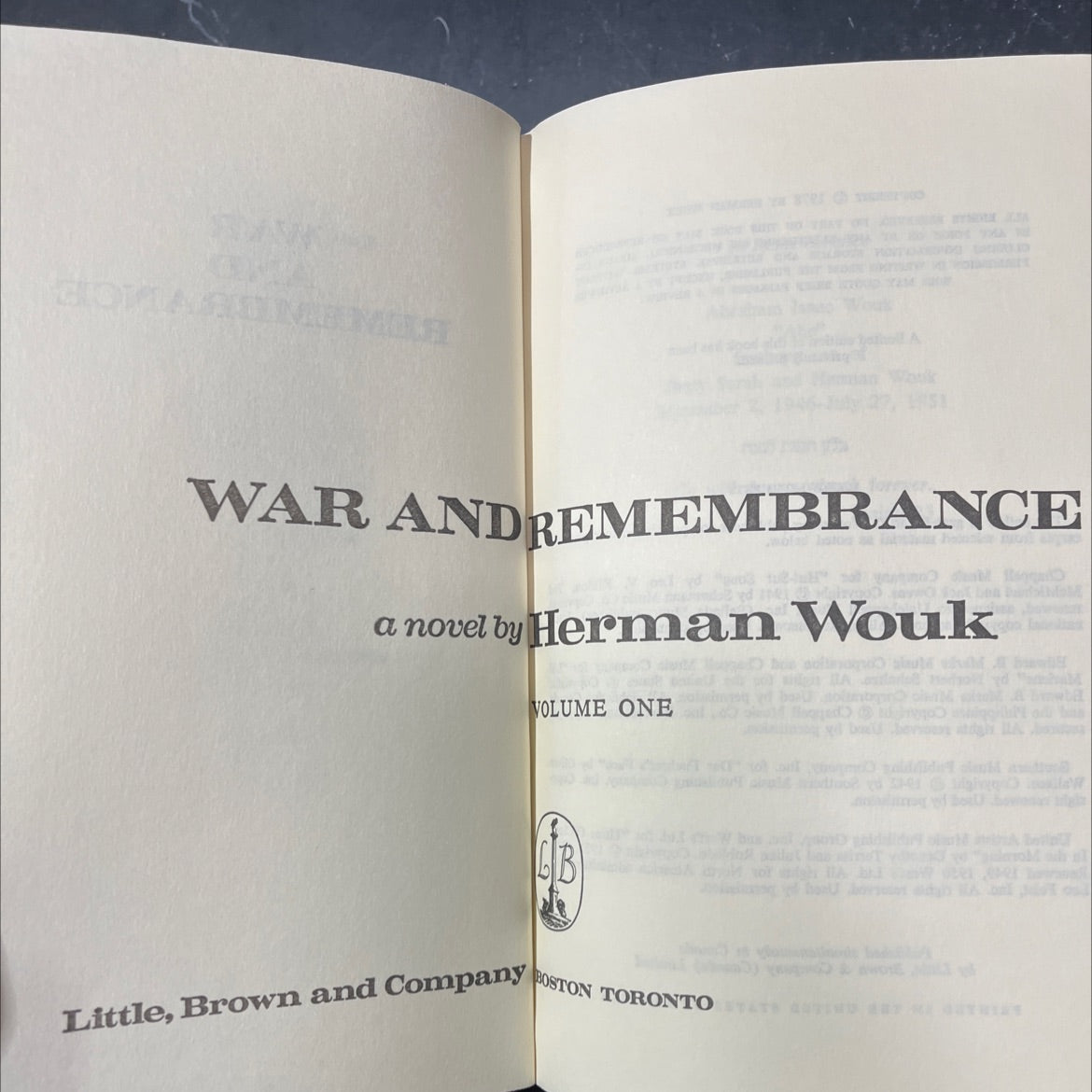 war and remembrance book, by herman wouk, 1978 Hardcover image 2