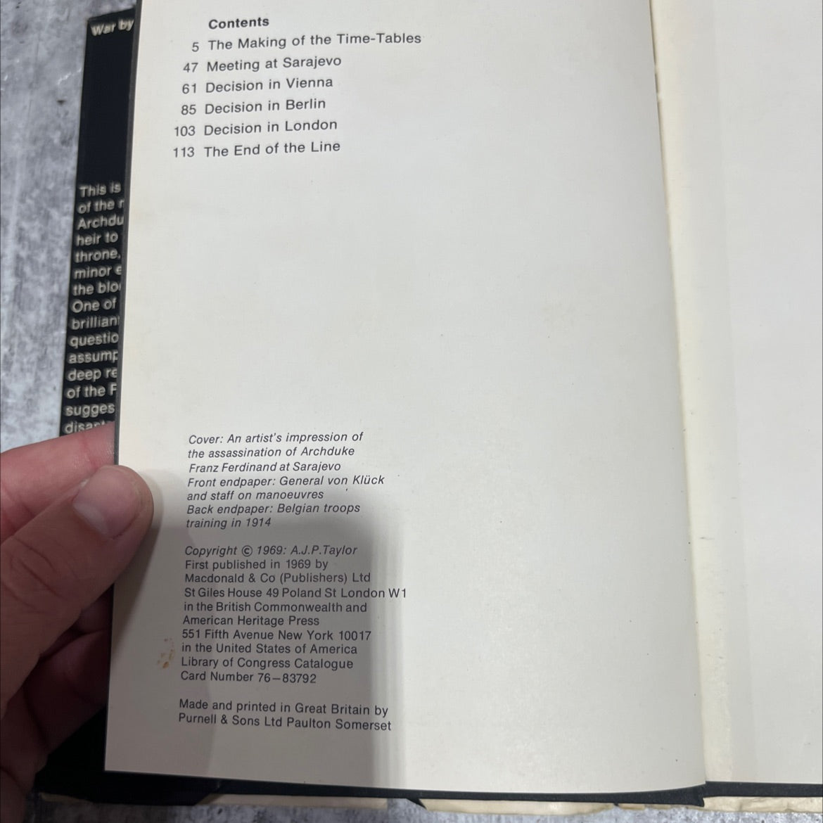 war by timetable how the first world war began book, by A.J.P. Taylor, 1969 Hardcover image 3