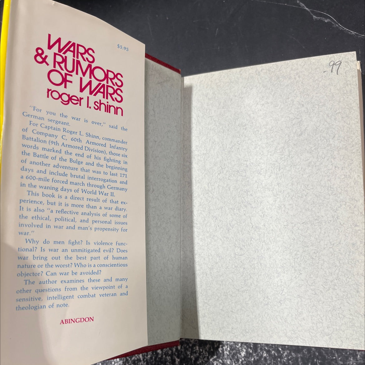 wars and rumors of wars book, by roger lincoln shinn, 1972 Hardcover image 4